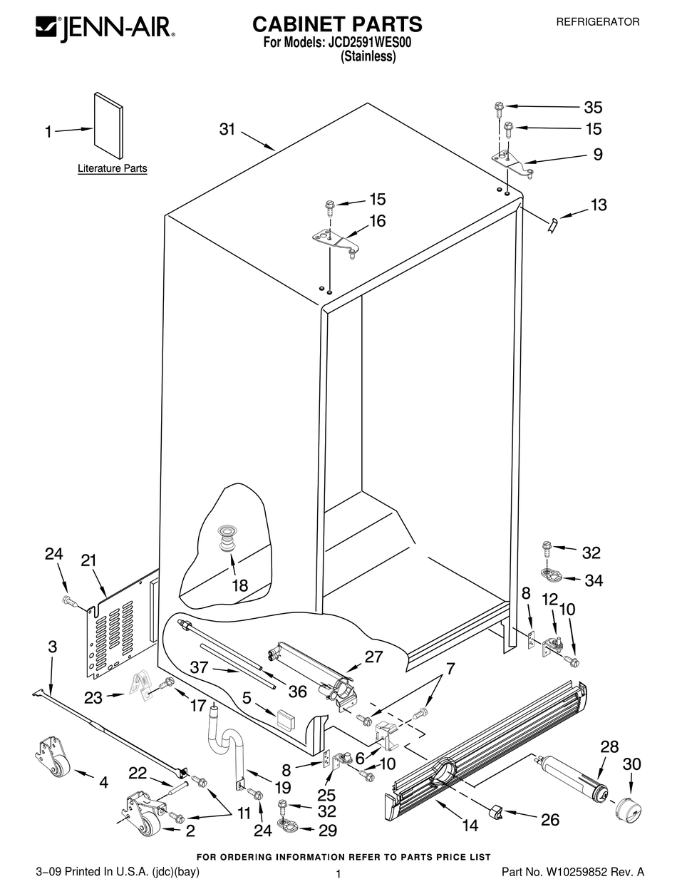 JENN-AIR JCD2591WES00 PARTS LIST Pdf Download | ManualsLib