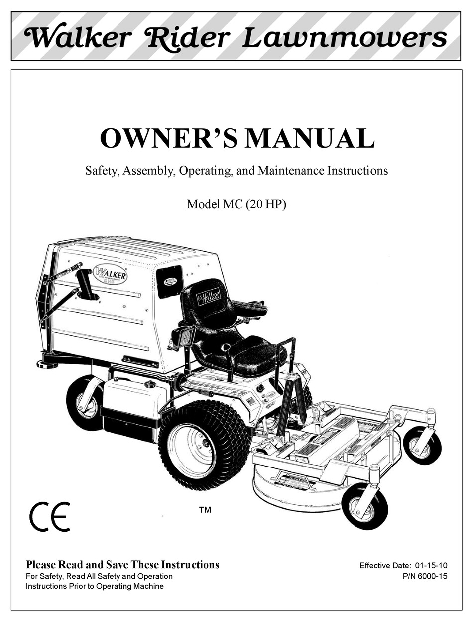 Walker Mc 20 Hp Owner S Manual Pdf