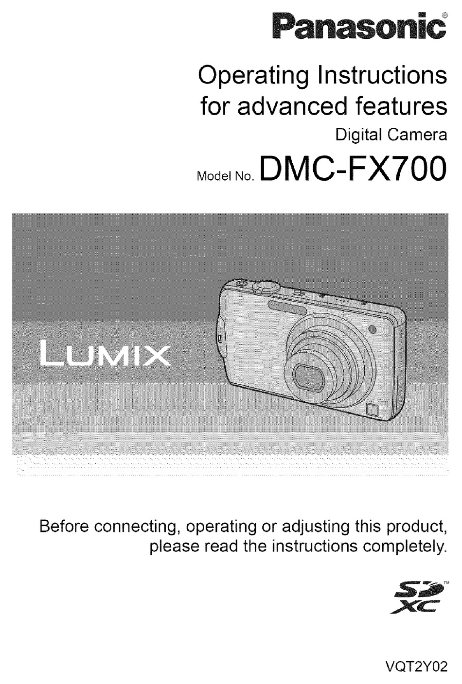 PANASONIC LUMIX DMCFX700 OPERATING INSTRUCTIONS MANUAL Pdf Download