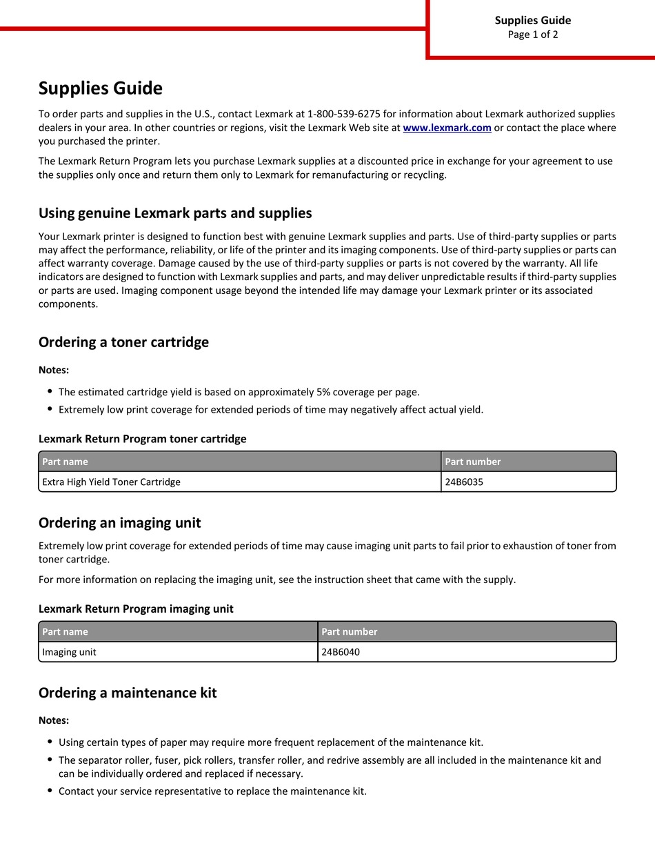 lexmark xm1145 imaging unit