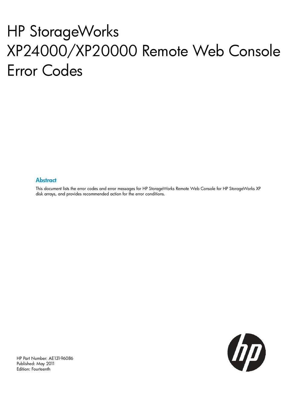HP XP20000/XP24000 MANUAL Pdf Download | ManualsLib