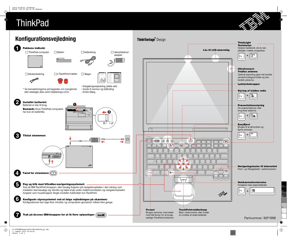 LENOVO THINKPAD T41 KONFIGURATIONSVEJLEDNING Pdf Download  ManualsLib