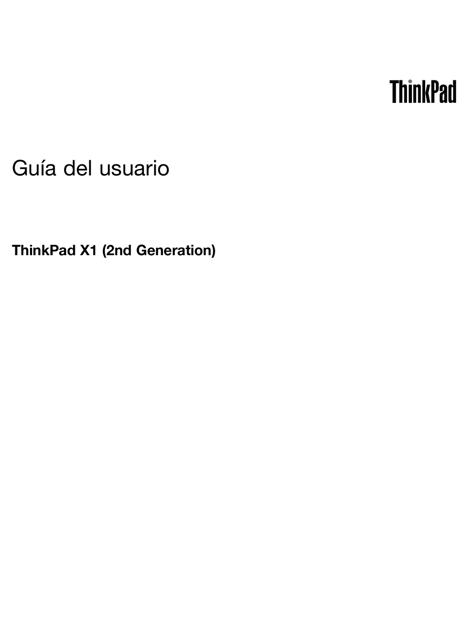 LENOVO THINKPAD X1 CARBON GUÍA DEL USUARIO Pdf Download ManualsLib