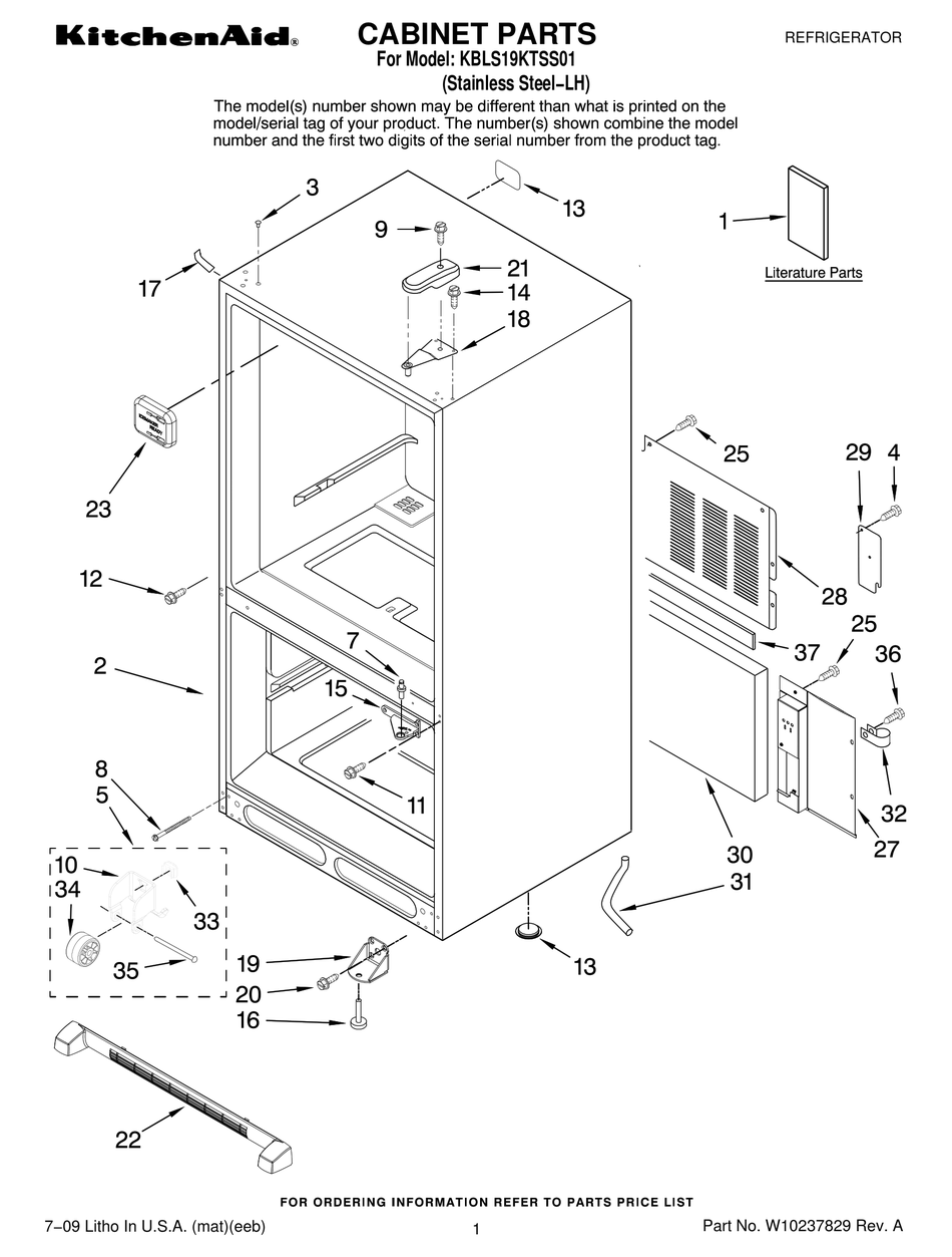 KITCHENAID KBLS19KTSS01 PARTS LIST Pdf Download | ManualsLib