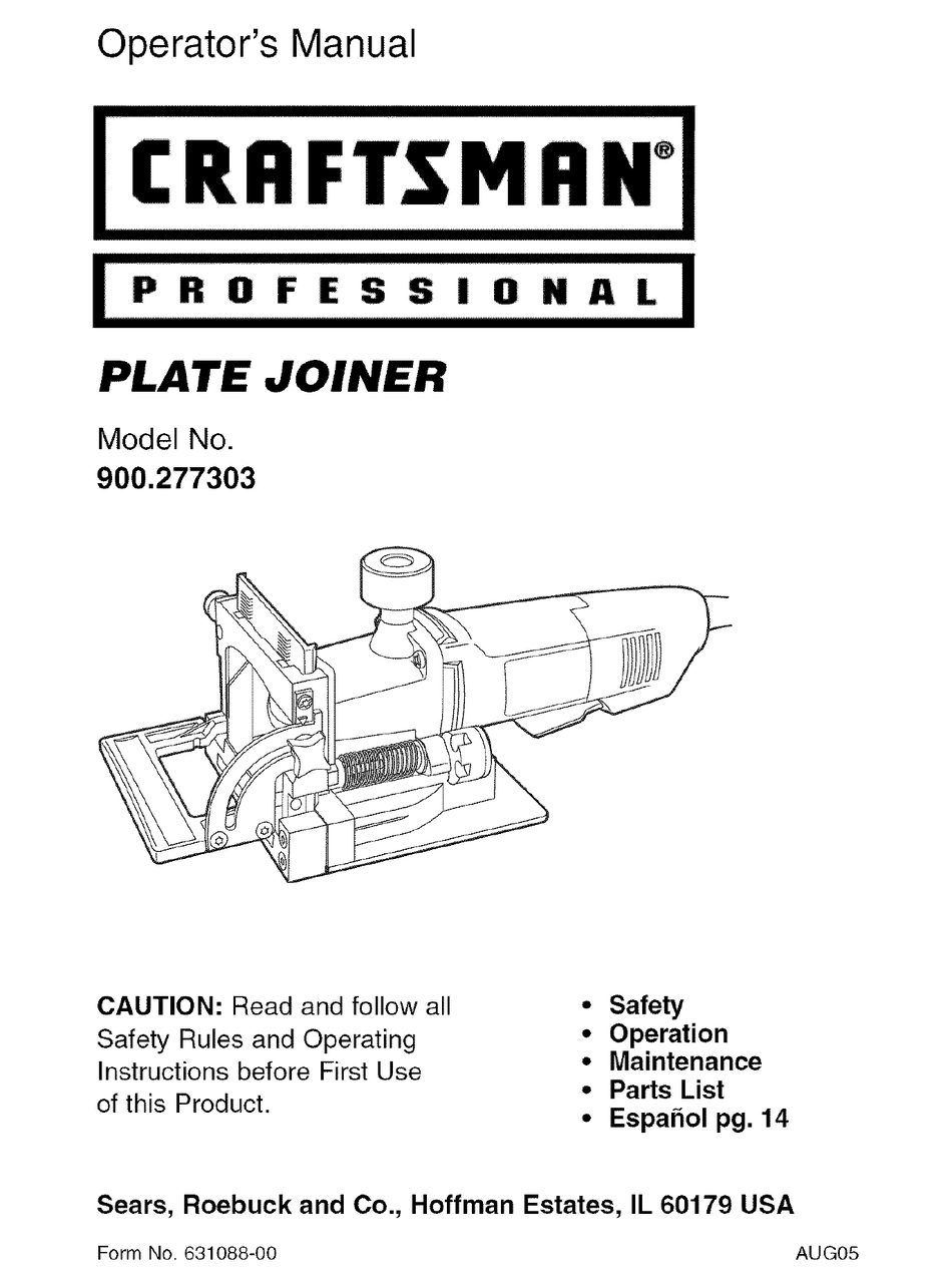 CRAFTSMAN 900.277303 OPERATOR'S MANUAL 