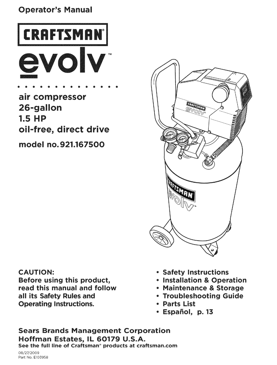 Craftsman evolv deals air compressor