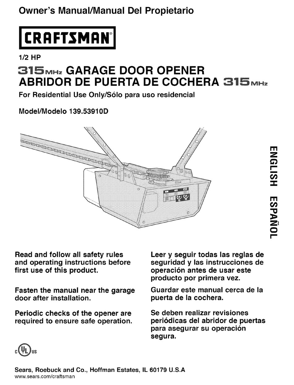 craftsman 139 53910d owner s manual pdf download manualslib gocontrol garage door opener