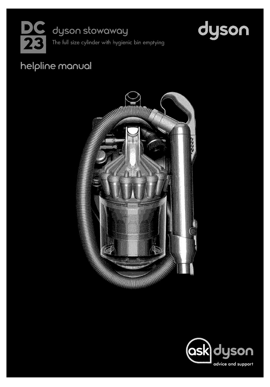 DYSON STOWAWAY DC23 HELPLINE MANUAL Pdf Download | ManualsLib