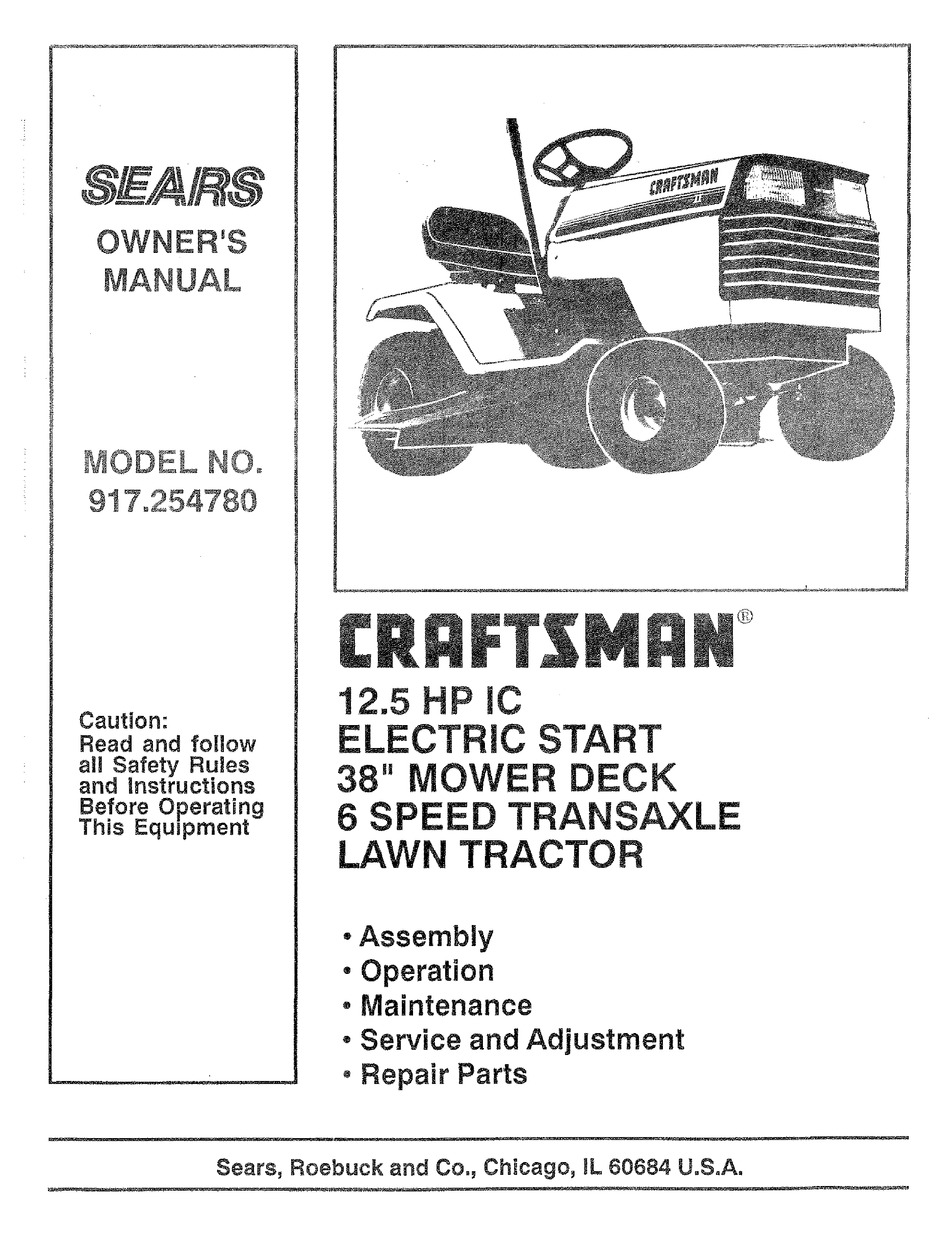 CRAFTSMAN 917.254780 OWNER'S MANUAL Pdf Download | ManualsLib