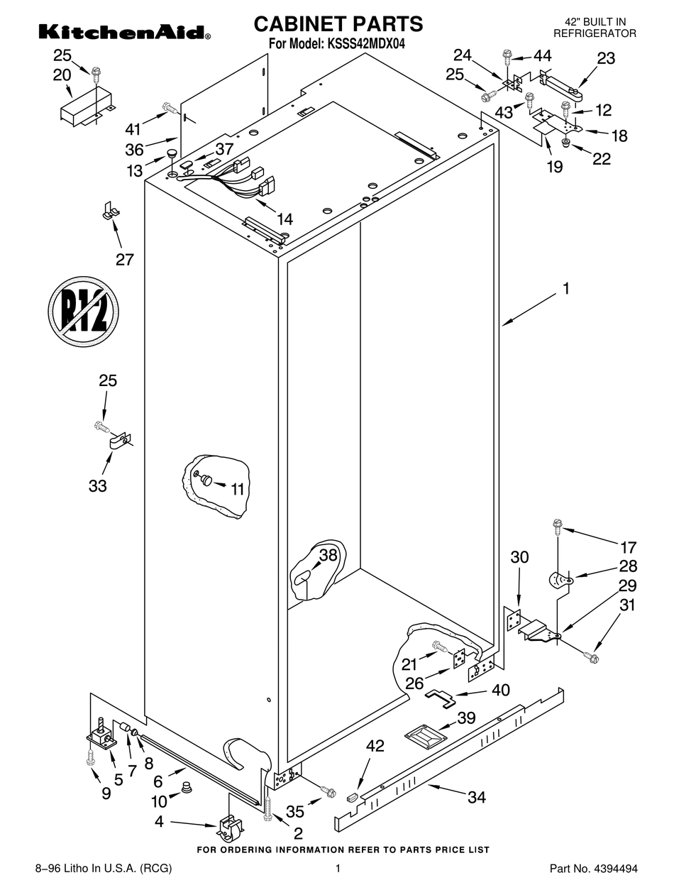 KITCHENAID KSSS42MDX04 PARTS LIST Pdf Download | ManualsLib