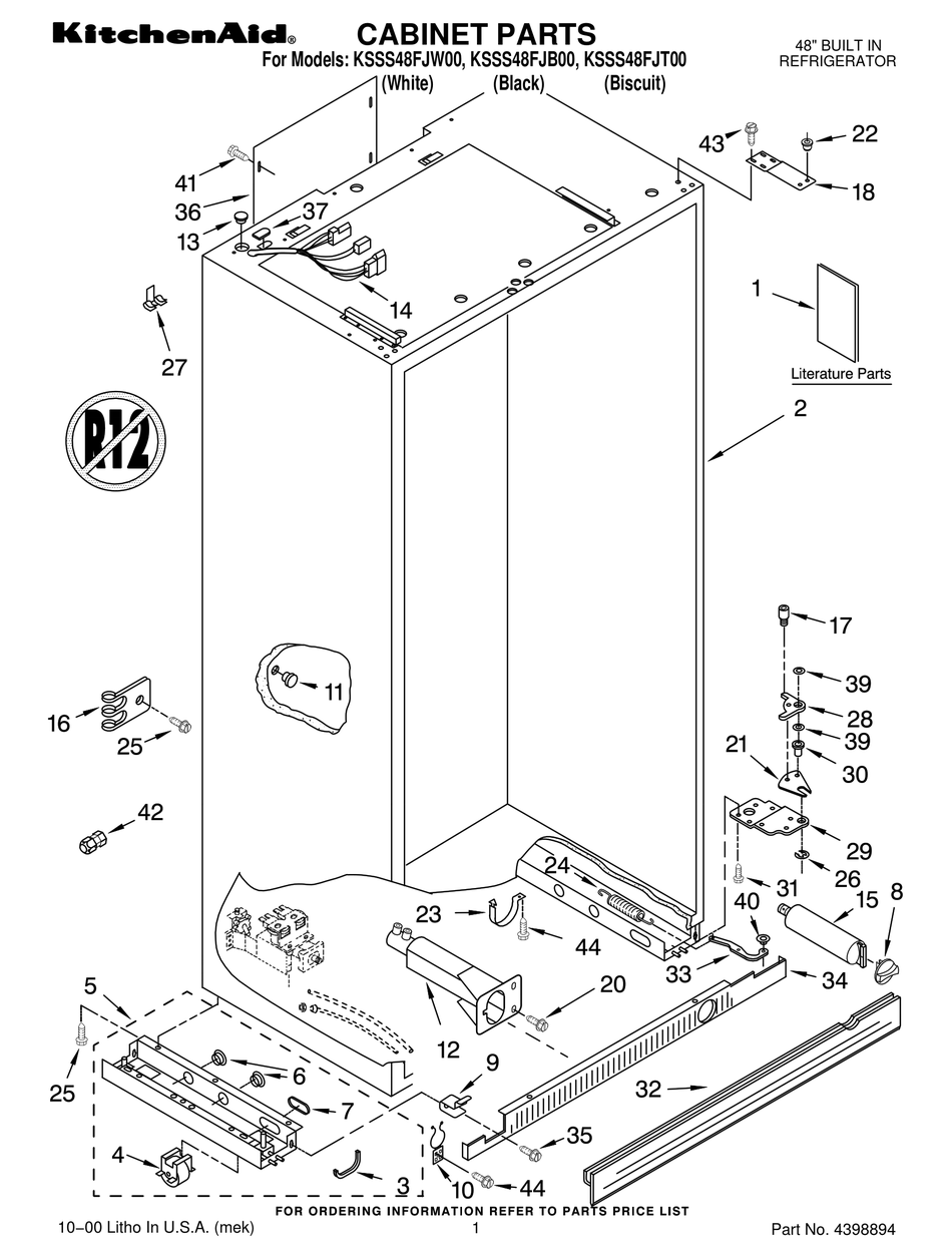 KitchenAid Refrigerator Glass Shelf Assembly Part # 2174404 