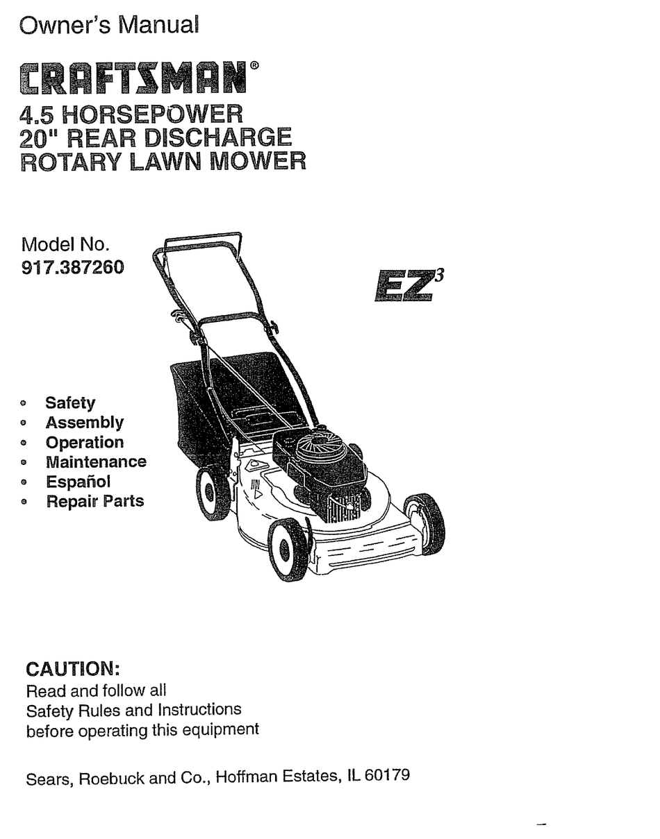 Craftsman eager 1 on sale 4.5 hp manual