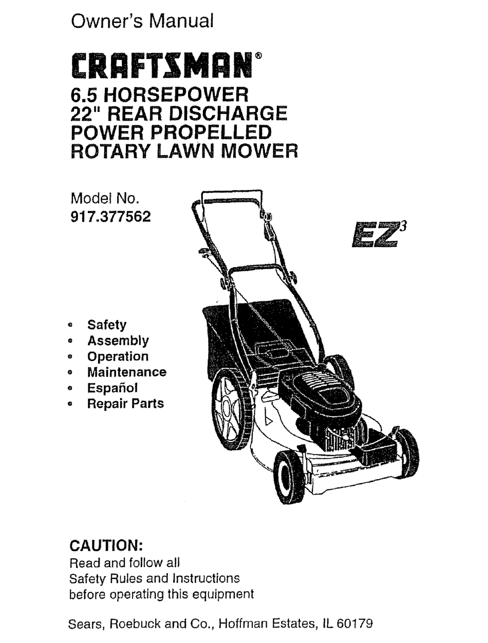 CRAFTSMAN EZ3 917.377562 OWNER'S MANUAL Pdf Download | ManualsLib