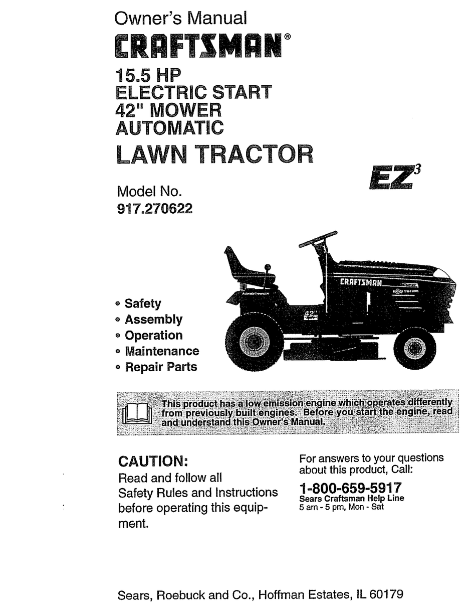 CRAFTSMAN EZ3 917.270622 OWNER