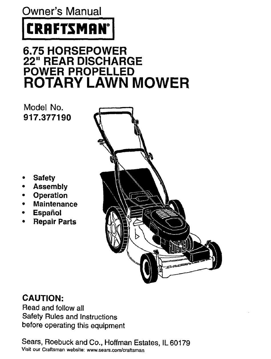 CRAFTSMAN 917.377190 OWNER'S MANUAL Pdf Download | ManualsLib