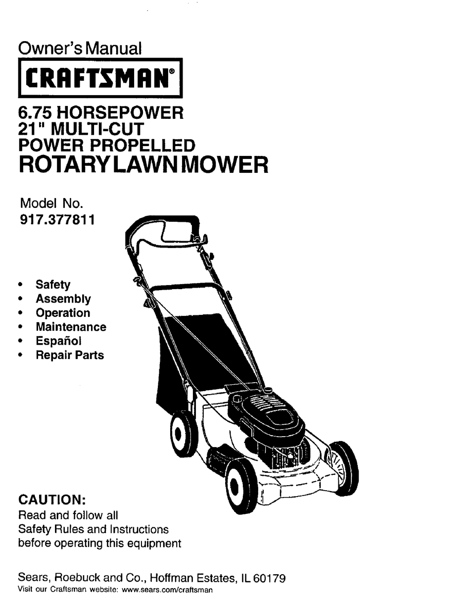 CRAFTSMAN 917.377811 OWNER'S MANUAL Pdf Download ManualsLib