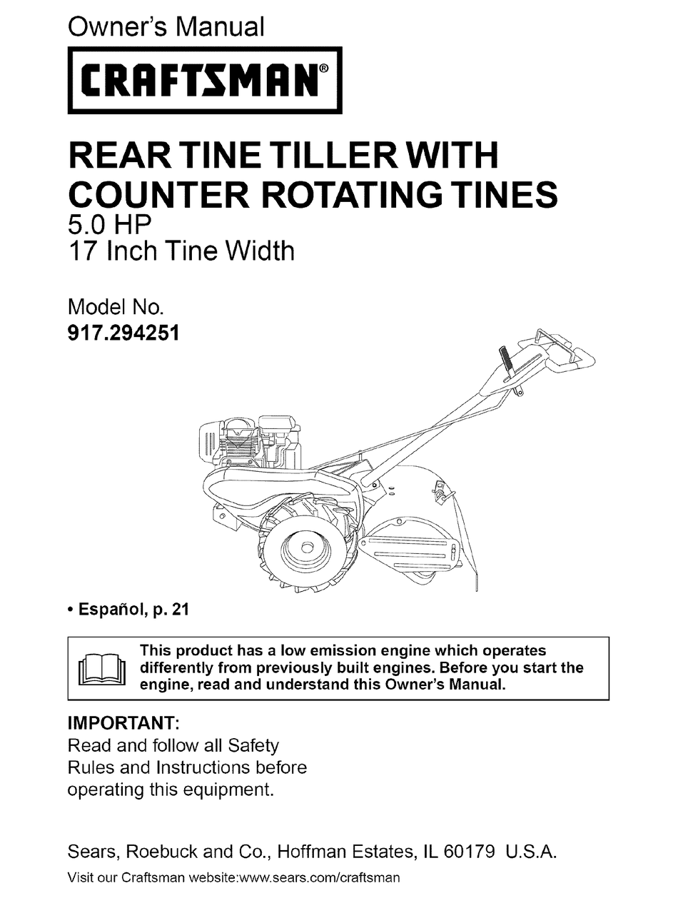 CRAFTSMAN 917.294251 OWNER'S MANUAL Pdf Download | ManualsLib