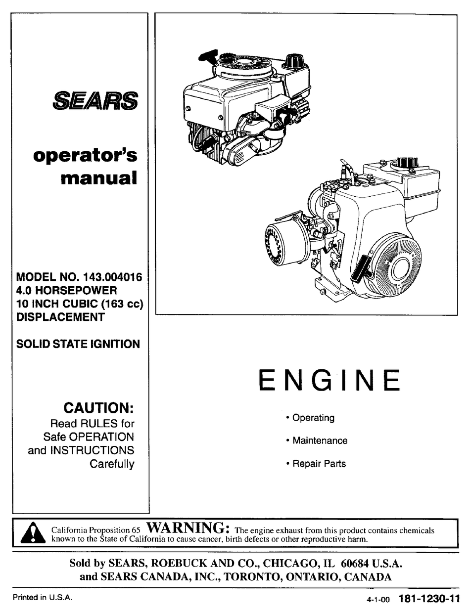 Craftsman 163cc deals lawn mower manual