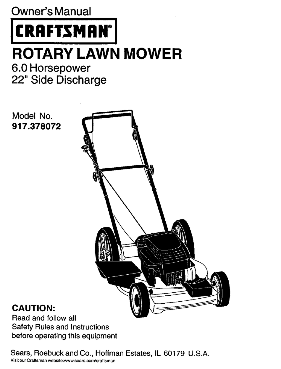 CRAFTSMAN 917.378072 OWNER'S MANUAL Pdf Download | ManualsLib