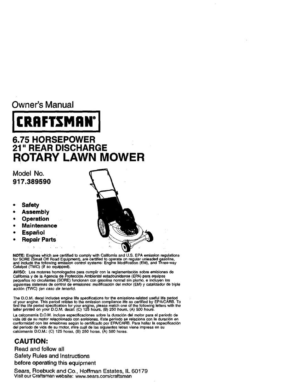 CRAFTSMAN 917.389590 OWNER