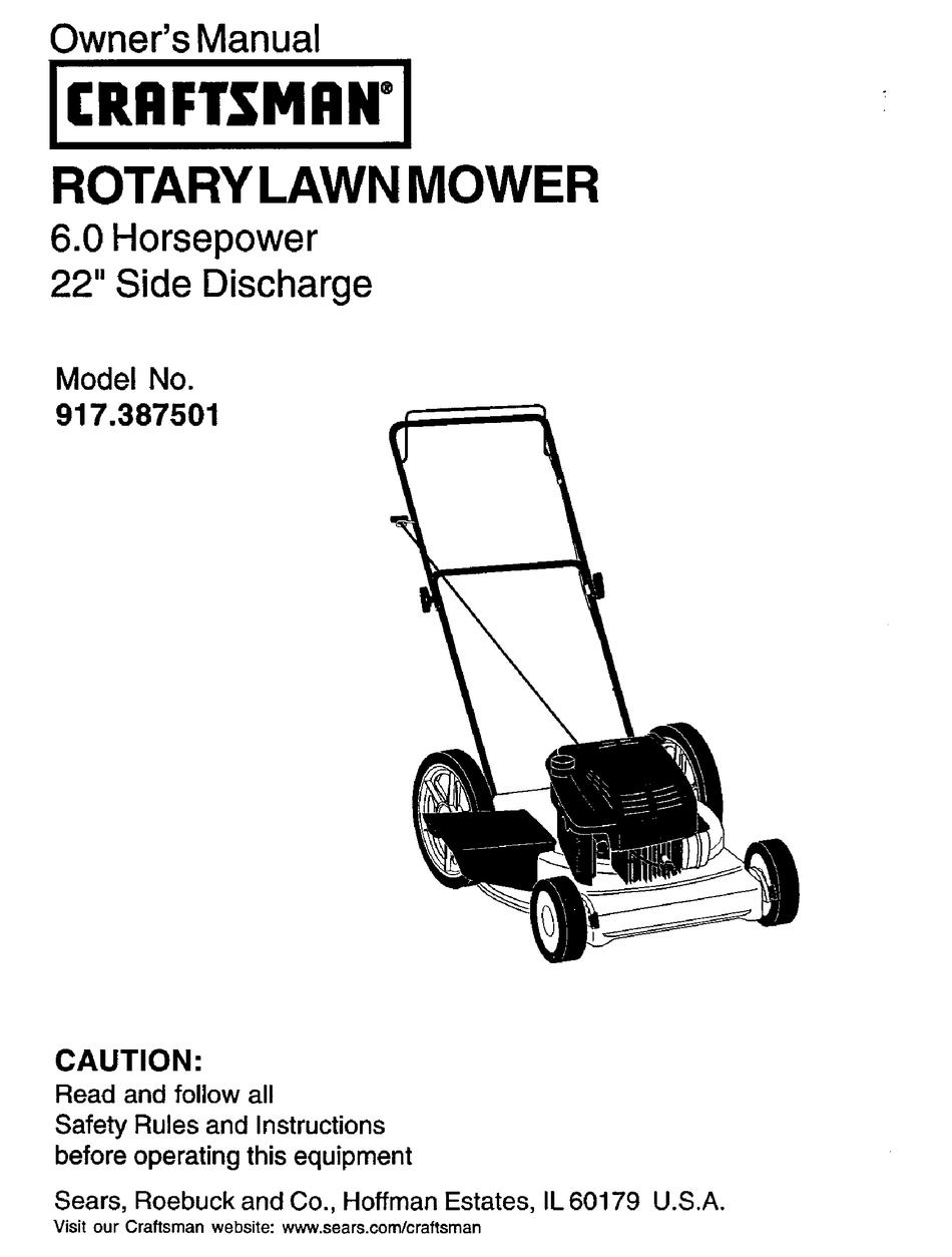 CRAFTSMAN 917.387501 OWNER'S MANUAL Pdf Download | ManualsLib