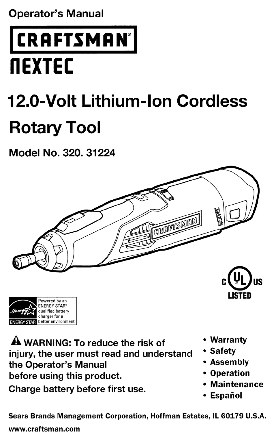 Craftsman Nextec Cordless Lithium Ion Rotary Tool