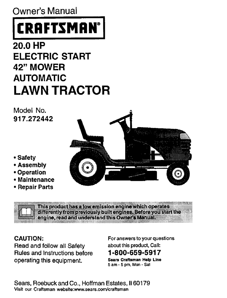 CRAFTSMAN 917.272442 OWNER'S MANUAL Pdf Download | ManualsLib