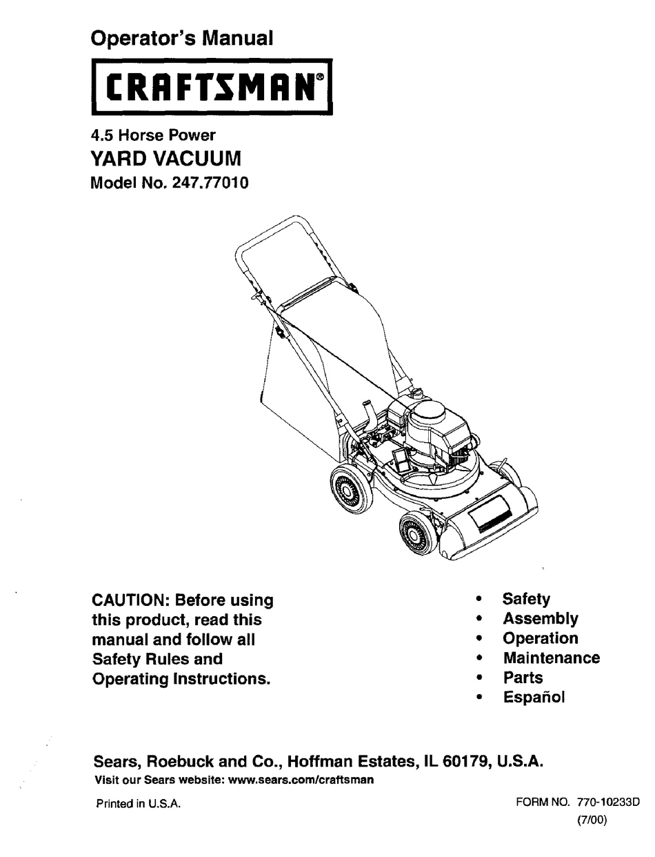 Craftsman 4 in 1 2024 yard vacuum bag