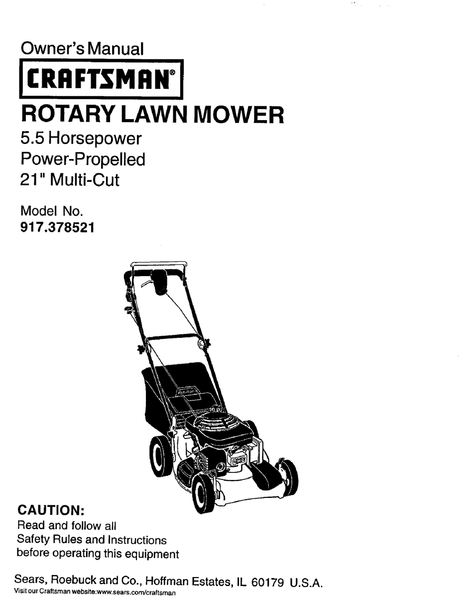 CRAFTSMAN 917.378521 OWNER'S MANUAL Pdf Download | ManualsLib