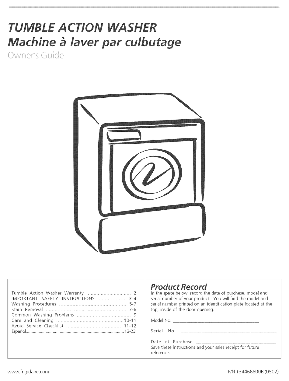 fwfb9200es0 frigidaire washer