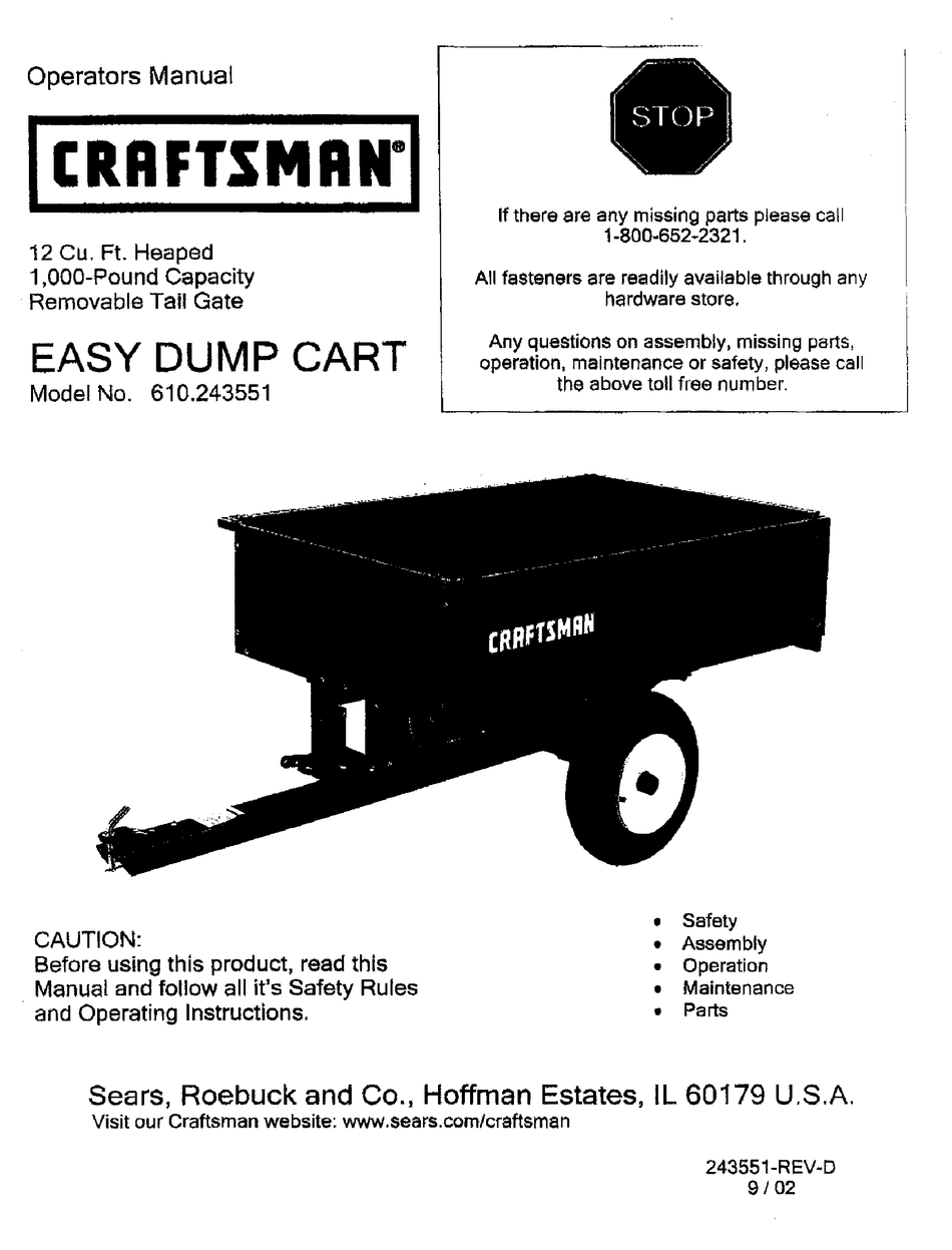 Craftsman steel deals dump cart