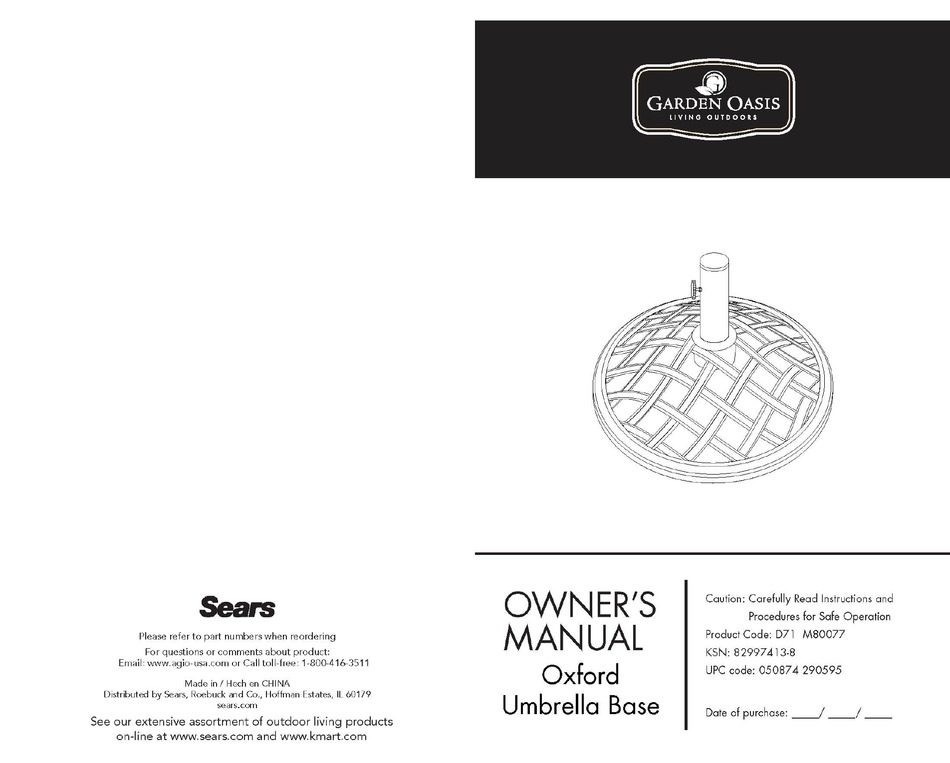 GARDEN OASIS 3571 OWNER'S MANUAL Pdf Download ManualsLib