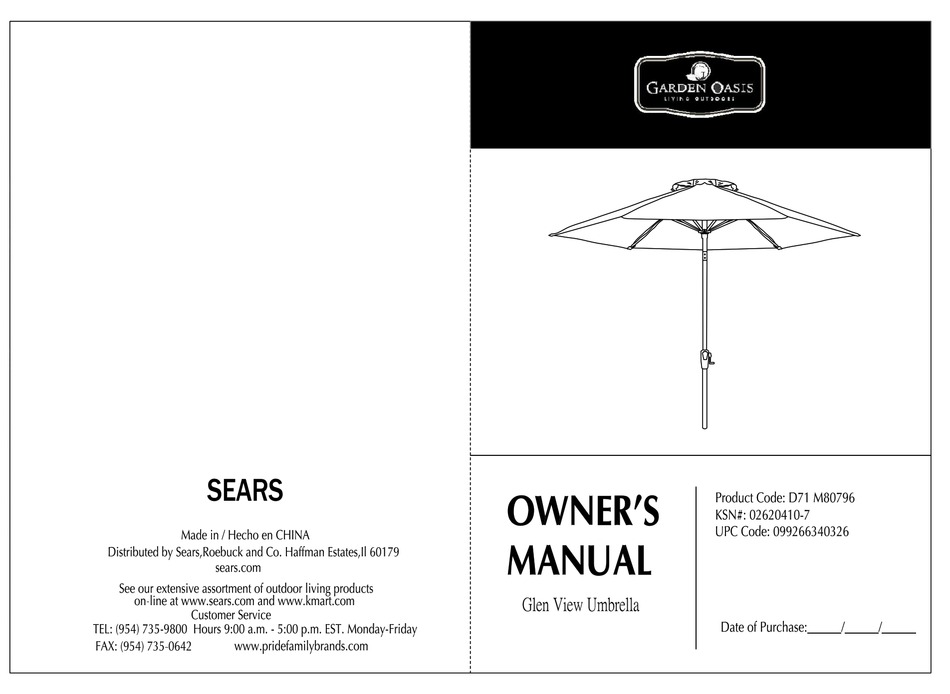 GARDEN OASIS UM96G31SG04 OWNER'S MANUAL Pdf Download ManualsLib