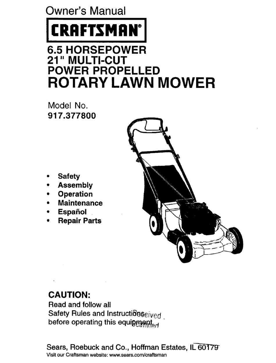 CRAFTSMAN 917.377800 OWNER'S MANUAL Pdf Download | ManualsLib