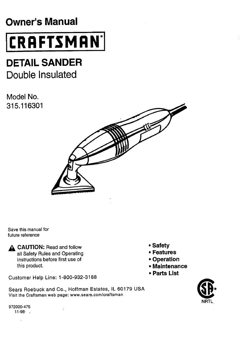 Craftsman detail sander model deals 315 sanding pads