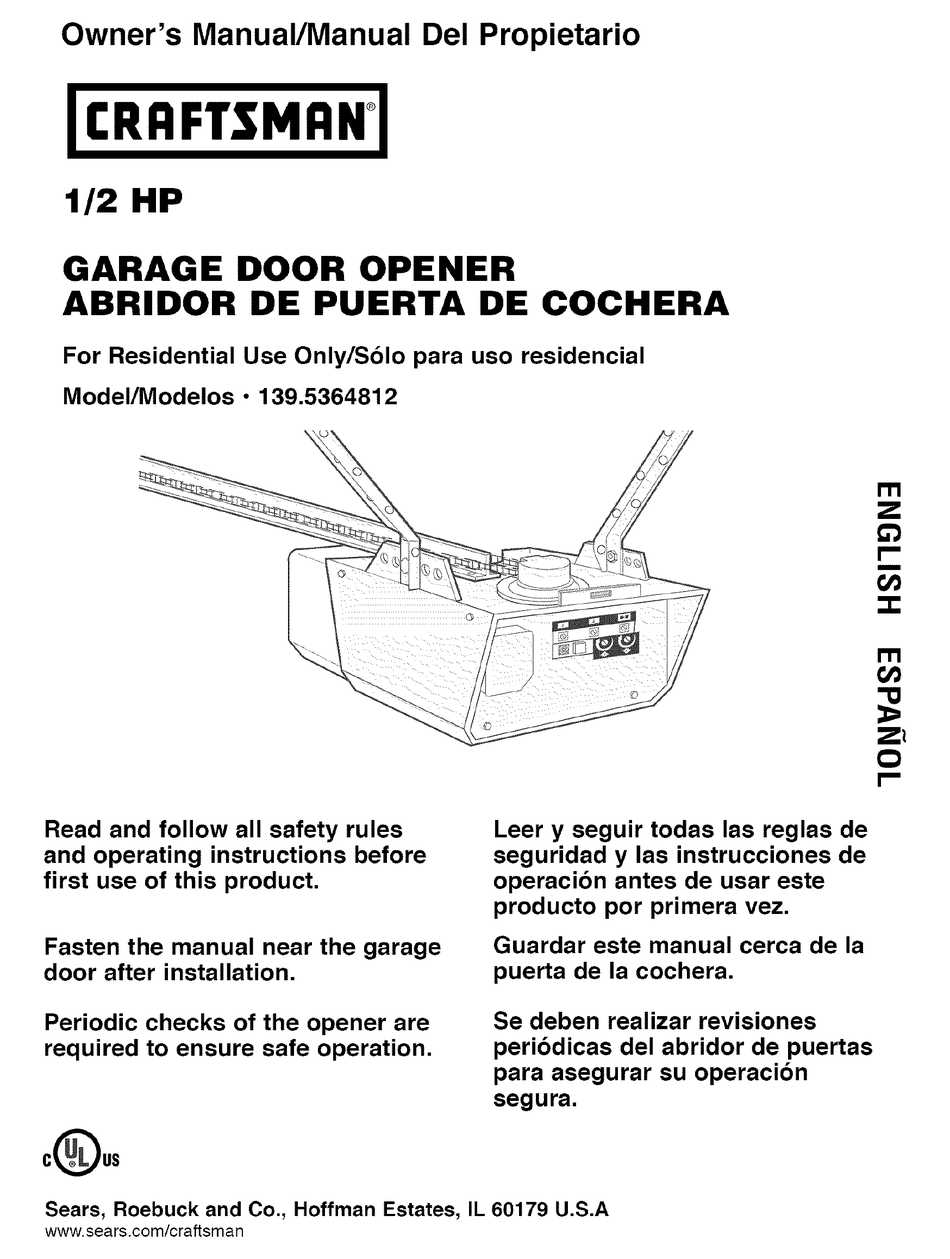 CRAFTSMAN 139.5364812 OWNER'S MANUAL Pdf Download | ManualsLib