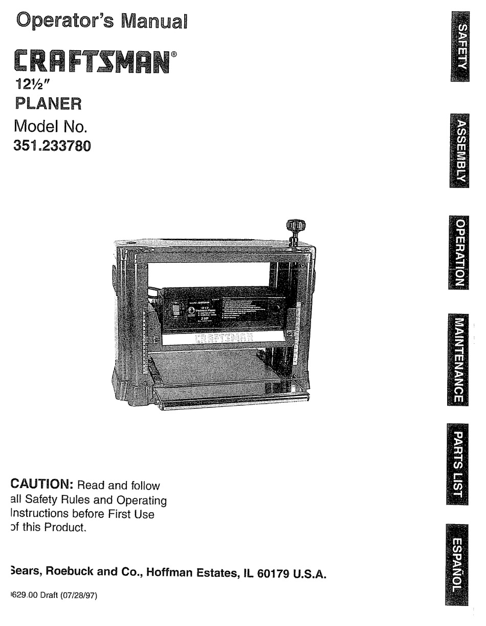 CRAFTSMAN 351.233780 OPERATOR'S MANUAL Pdf Download | ManualsLib