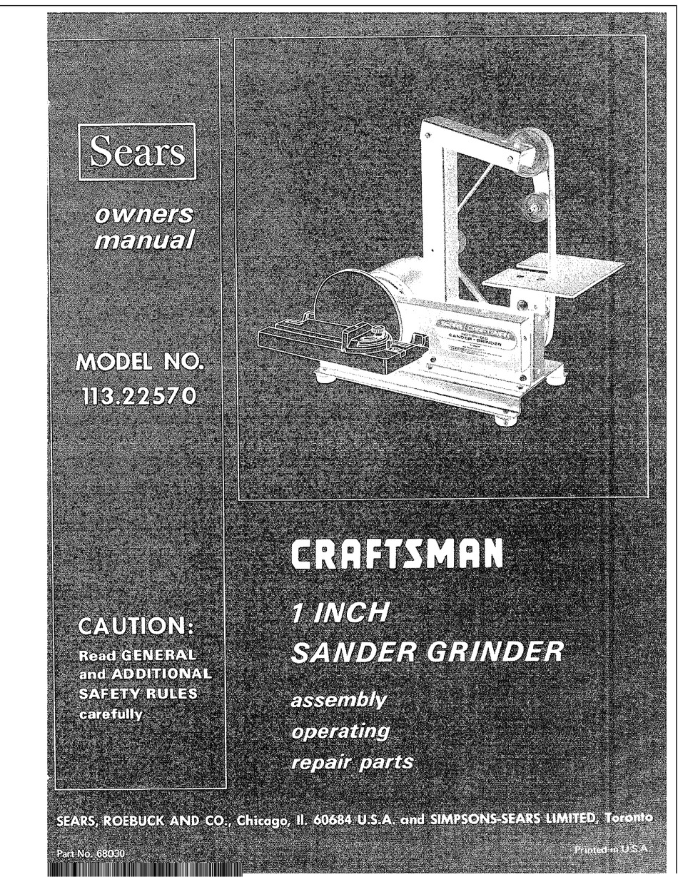 craftsman drill sharpener owners manual