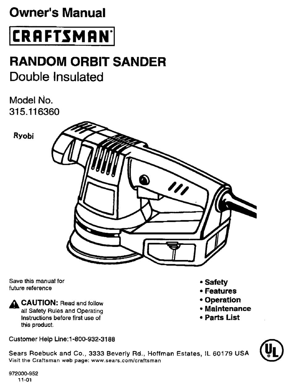 CRAFTSMAN 315.116360 OWNER'S MANUAL Pdf Download | ManualsLib