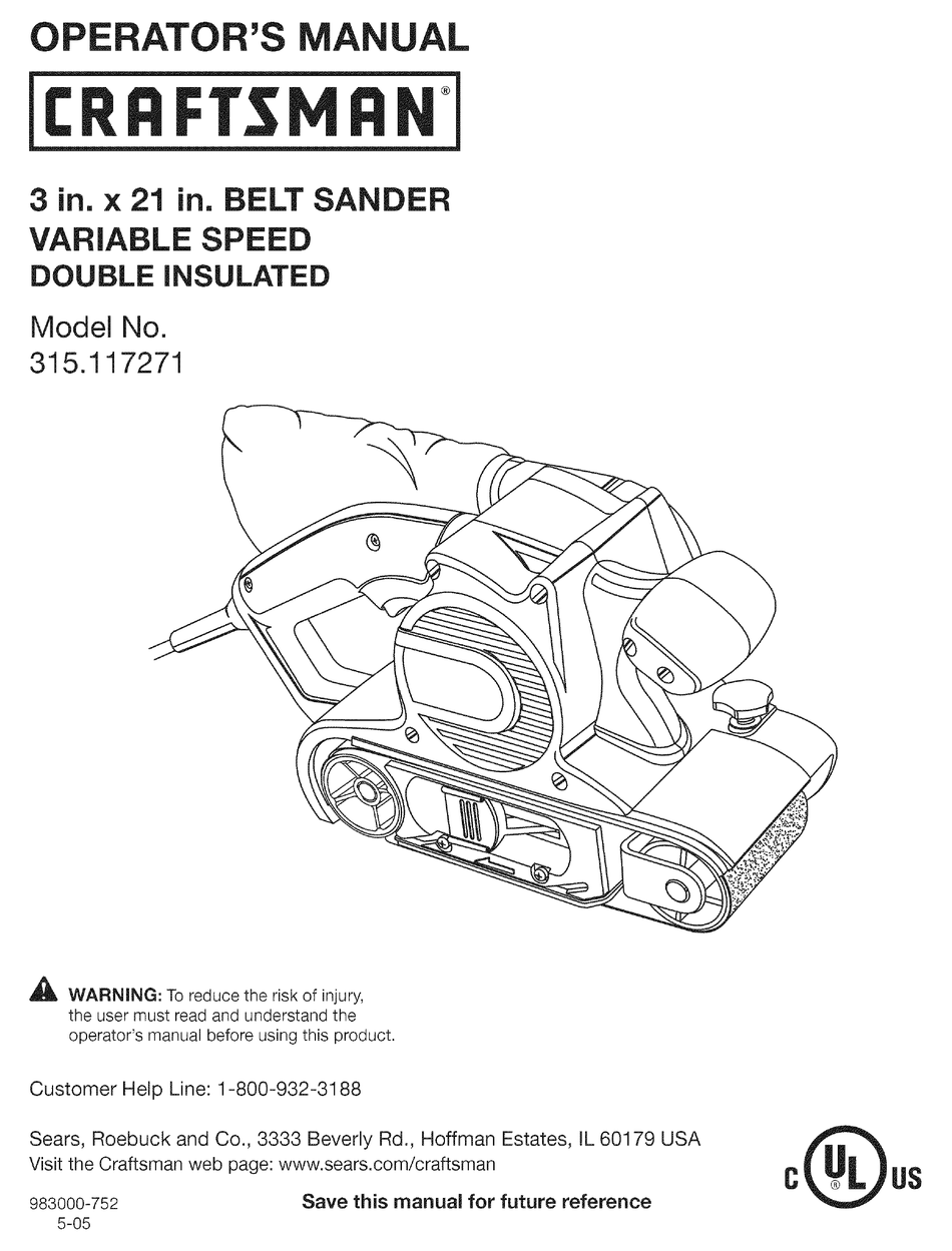 Craftsman 315 117271 Operator S Manual Pdf Download Manualslib
