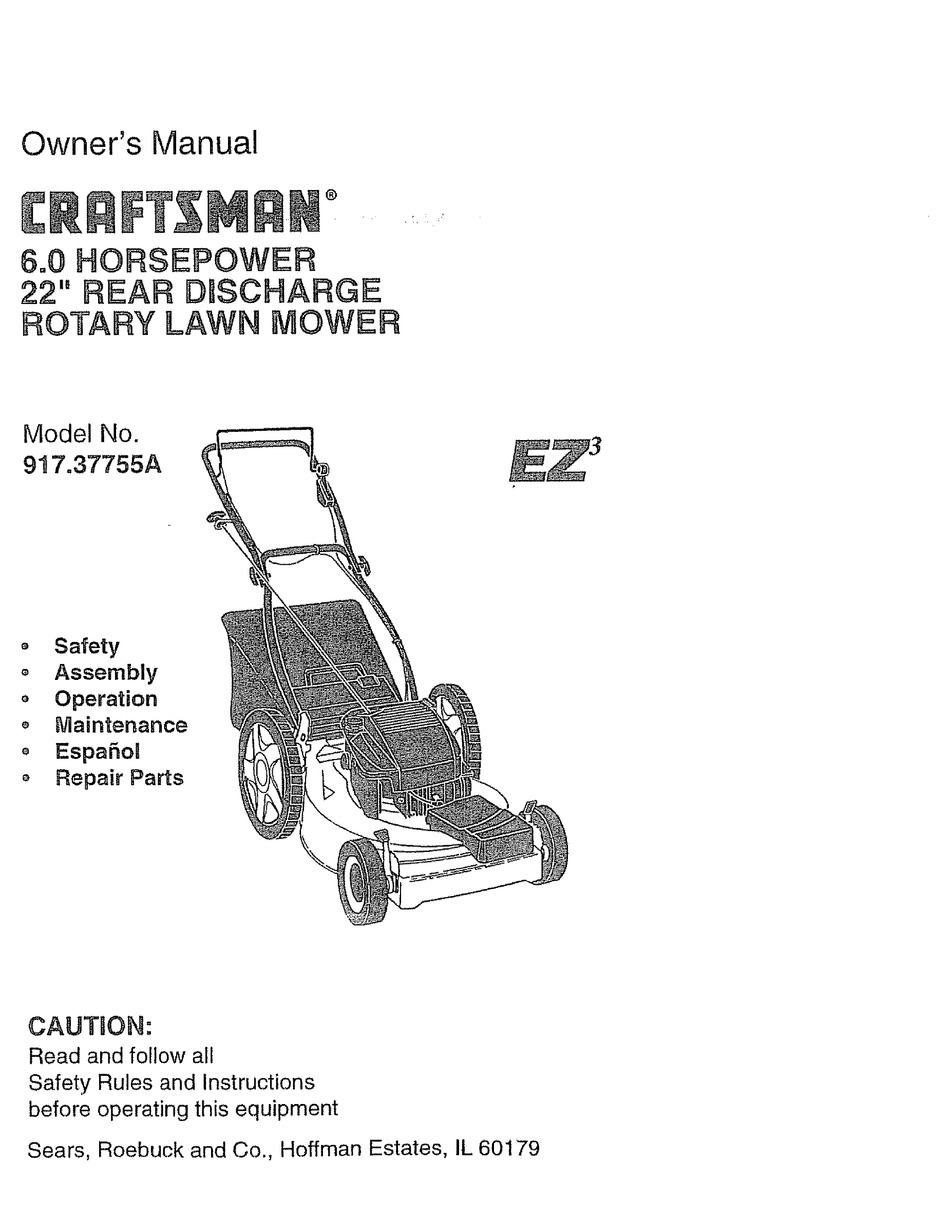 CRAFTSMAN EZ3 917.37755A OWNER'S MANUAL Pdf Download | ManualsLib