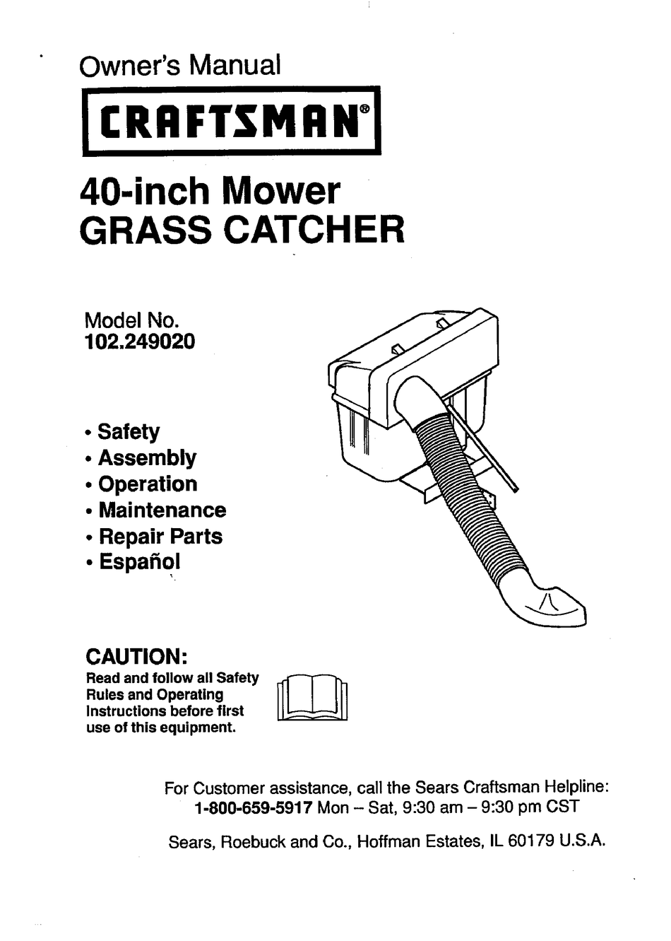 Craftsman grass catcher cheap assembly