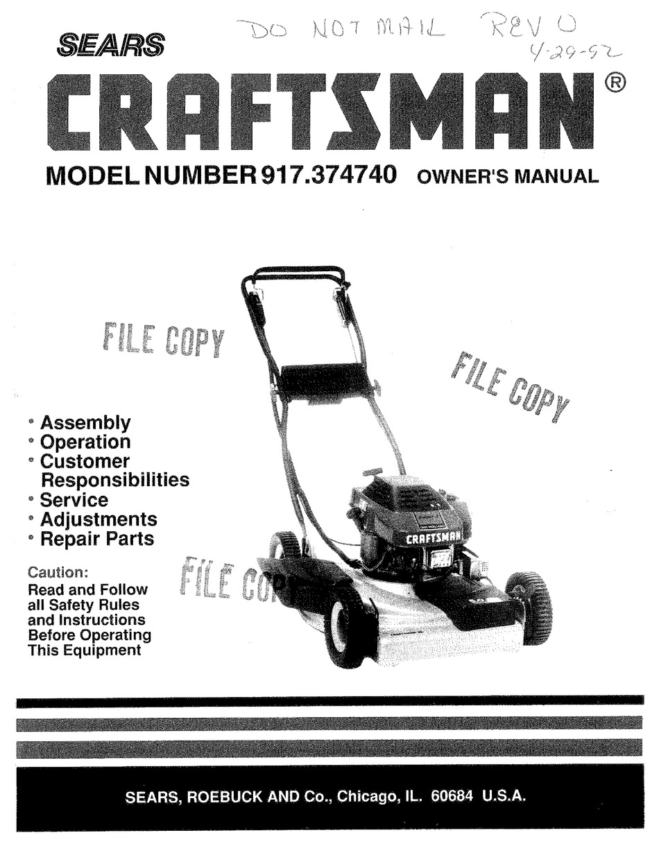 Craftsman deals m350 manual