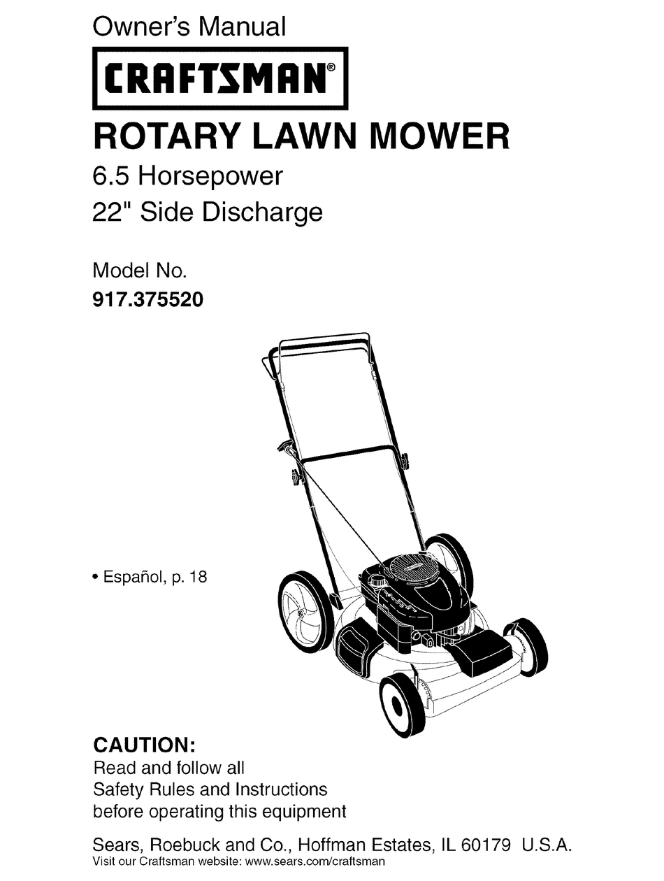 CRAFTSMAN 917.375520 OWNER'S MANUAL Pdf Download | ManualsLib