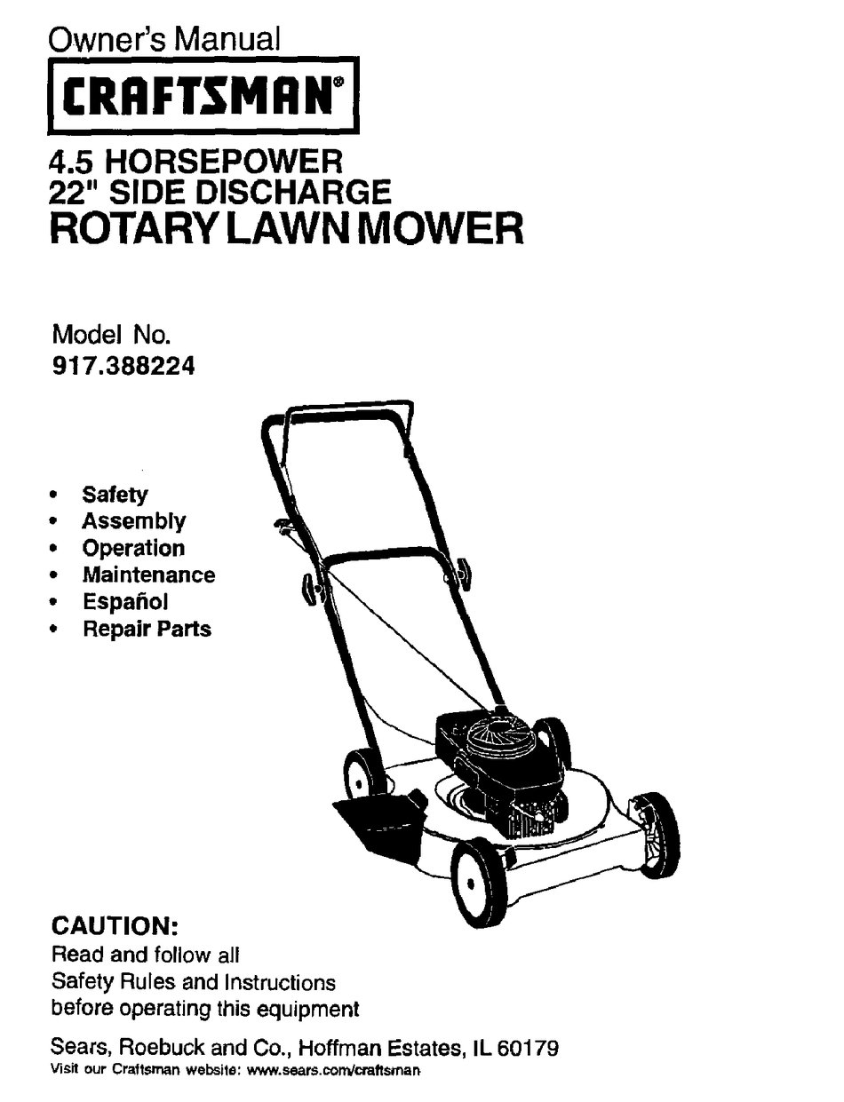 CRAFTSMAN 917.388224 OWNER'S MANUAL Pdf Download | ManualsLib