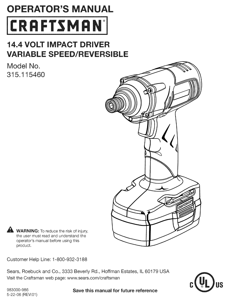 CRAFTSMAN 315.115460 OPERATOR S MANUAL Pdf Download ManualsLib