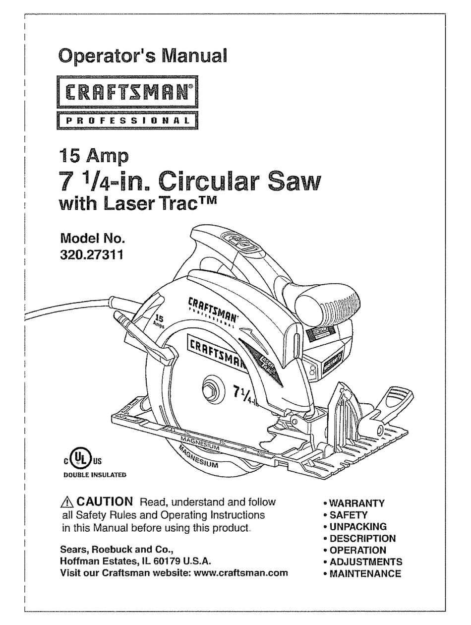 Craftsman 15 discount amp circular saw