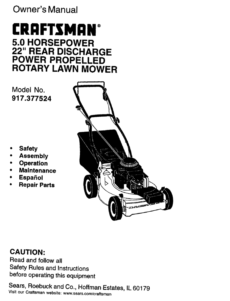 Craftsman 917.377524 Owner's Manual Pdf Download 