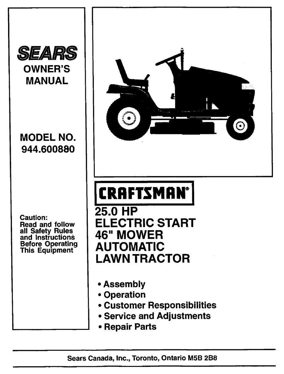 Craftsman 944 on sale mower parts