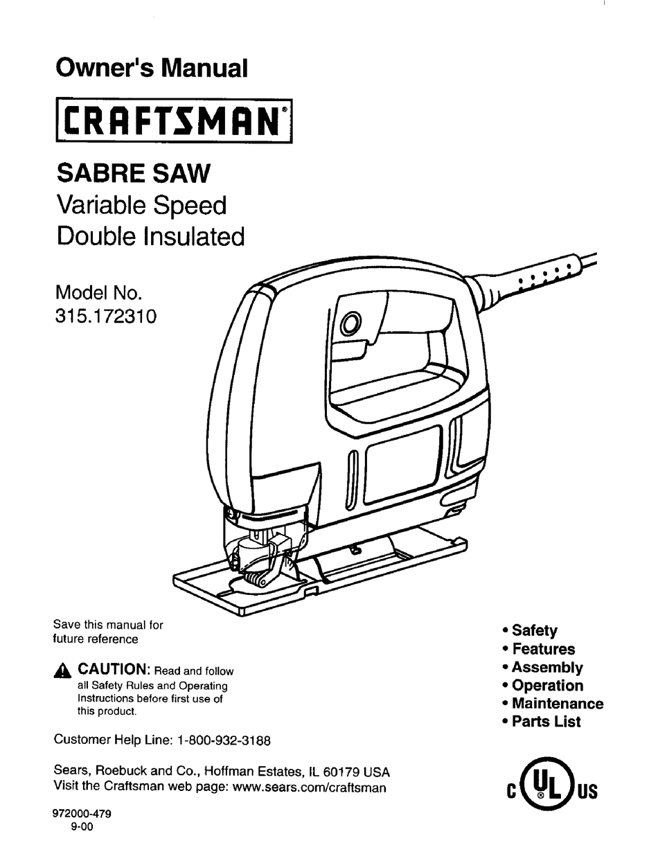 CRAFTSMAN 315.172310 OWNER S MANUAL Pdf Download ManualsLib